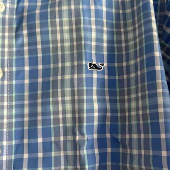 Vineyard Vines Men’s Blues Plaid Long Sleeve Button Down Shirt - Size L - Picture 2 of 6